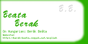 beata berak business card